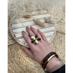 BAGUE FLEUR - FONCÉ