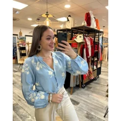 BLOUSE AYANA - BLEU
