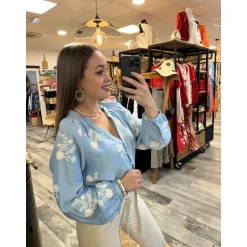 BLOUSE AYANA - BLEU