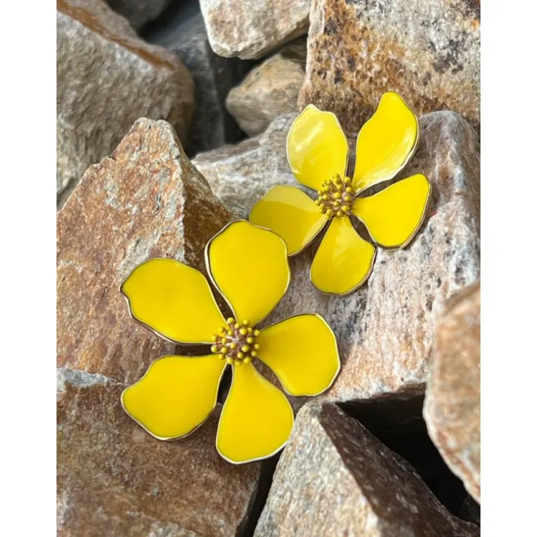 BOUCLES D'OREILLES LOLY - JAUNE