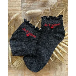 CHAUSSETTES JE T'AIME - NOIR