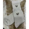 CHAUSSETTES PETITS COEURS LÉOPARD - BEIGE