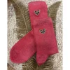 CHAUSSETTES PETITS COEURS LÉOPARD - ROUGE