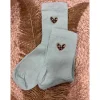 CHAUSSETTES PETITS COEURS LÉOPARD - VERT