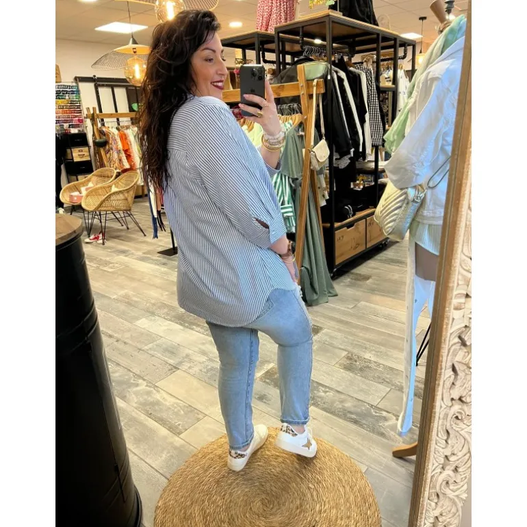 CHEMISE DARIANA - BLEU PULPEUSE