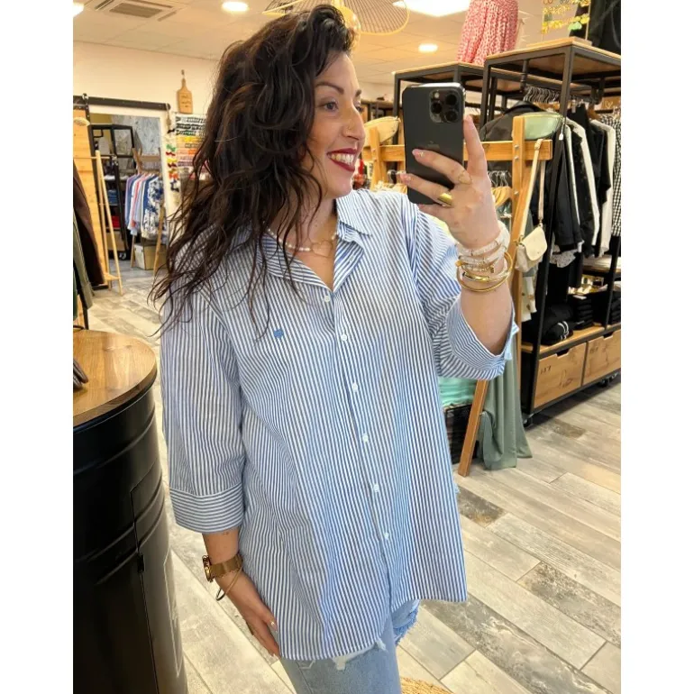 CHEMISE DARIANA - BLEU PULPEUSE