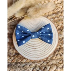 DENIM POIS BLANCS