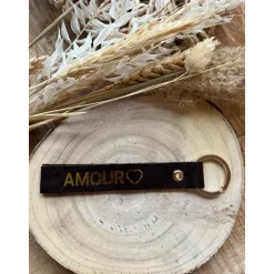 PORTES CLES AMOUR - MARRON