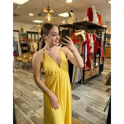 ROBE ALAIA- JAUNE