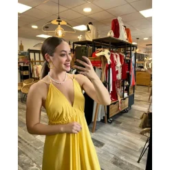 ROBE ALAIA- JAUNE