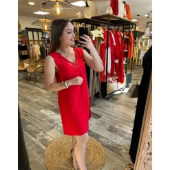 ROBE GENEVIEVE - ROUGE