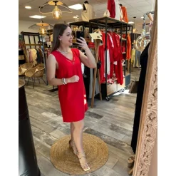 ROBE GENEVIEVE - ROUGE