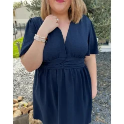 ROBE MARLENE PULPEUSE - MARINE