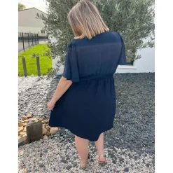 ROBE MARLENE PULPEUSE - MARINE