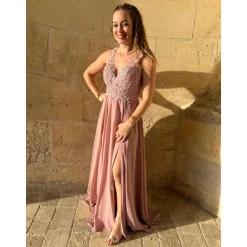 ROBE NICOLLE-VIEUX ROSE
