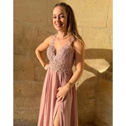 ROBE NICOLLE-VIEUX ROSE