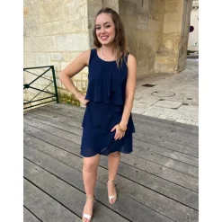 ROBE SALONI- BLEU MARINE