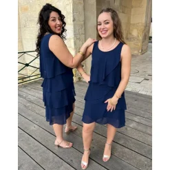 ROBE SALONI- BLEU MARINE