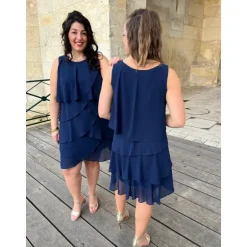 ROBE SALONI- BLEU MARINE