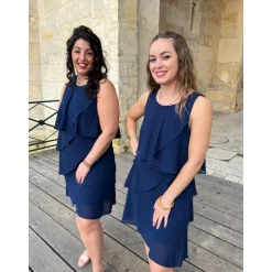 ROBE SALONI- BLEU MARINE