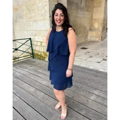 ROBE SALONI- BLEU MARINE