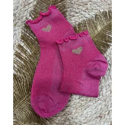 SOCQUETTES COEUR - FUSHIA