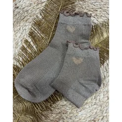SOCQUETTES COEUR - TAUPE