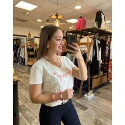 TEE SHIRT HAPPY - ROSE