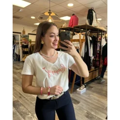 TEE SHIRT HAPPY - ROSE