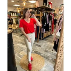 TEE SHIRT OMBELINE - ROUGE