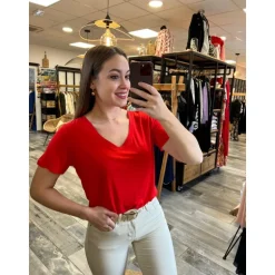 TEE SHIRT OMBELINE - ROUGE
