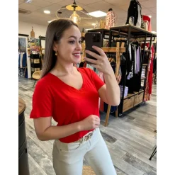 TEE SHIRT OMBELINE - ROUGE