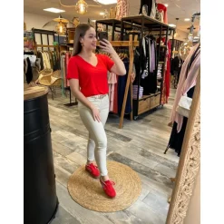 TEE SHIRT OMBELINE - ROUGE