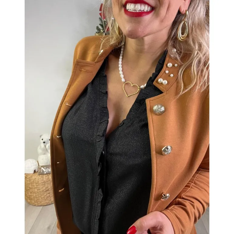 VESTE OFFICIER JODIE - CAMEL