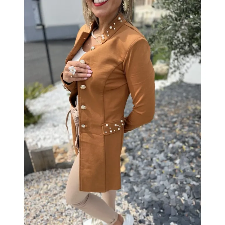 VESTE OFFICIER JODIE - CAMEL