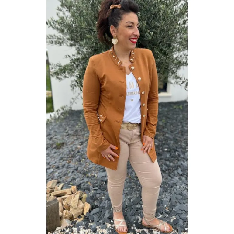 VESTE OFFICIER JODIE - CAMEL